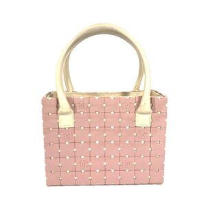 CHANEL Puzzle bag Tote Bag Hand Bag Plastic / Leather pink/White